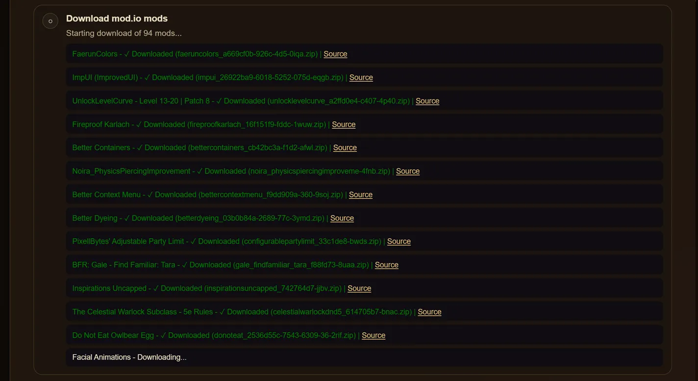 11th Step : Let the tool download all your mods. For mods on nexus, youll need to provide an API key, that you can get from your account.