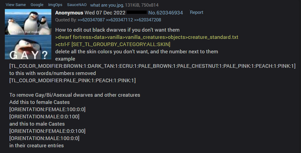 Edit out black and lgbt dwarves