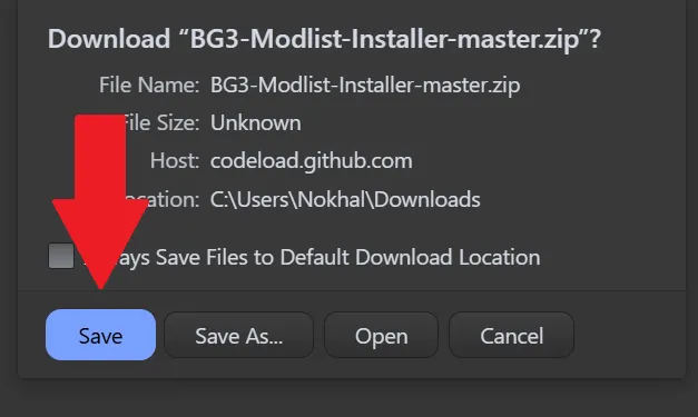 2nd Step : Save the tool