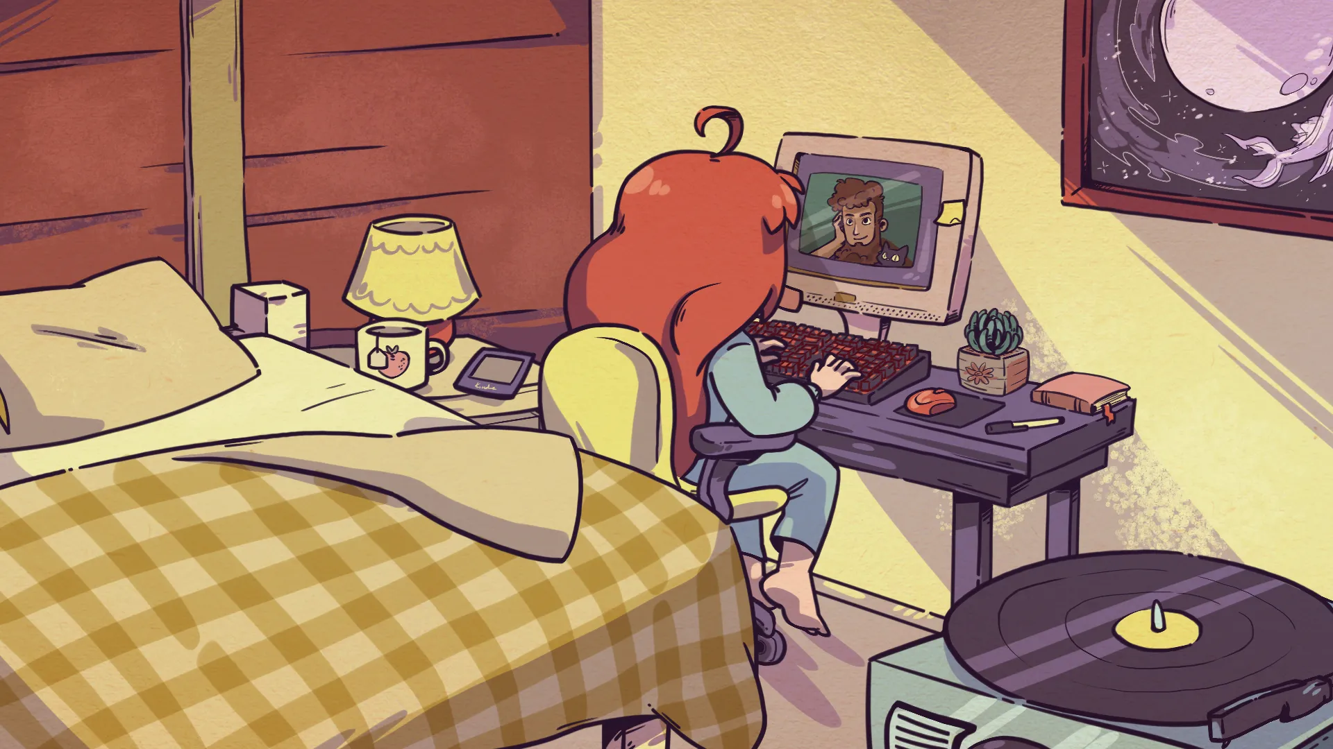 Pill's removed from the nightstand, and flags removed from under the monitor.
