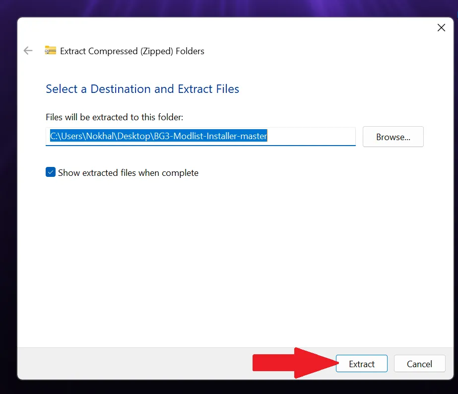 4th Step : Extract them all in a new folder